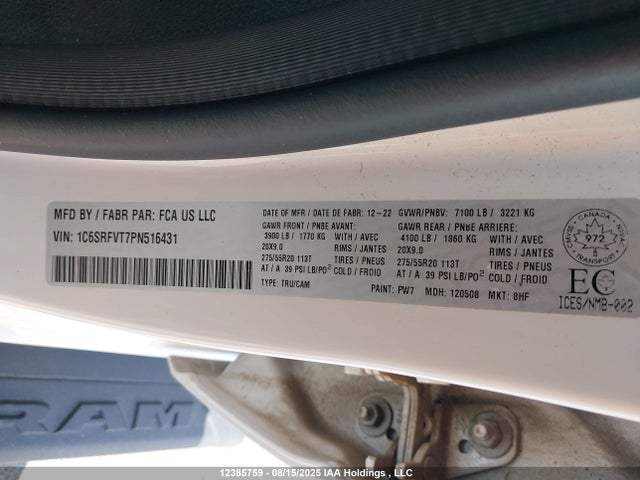 RAM 1500 2023 1C6SRFVT7PN516431 Image 9