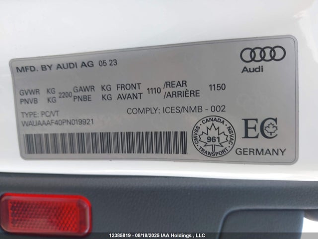Audi 40 tfsi 2023 WAUAAAF40PN019921 Image 9