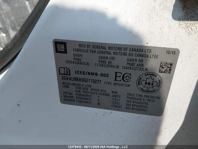 2GKALMEK9G6170277 GMC lea - e85 max, aluminum