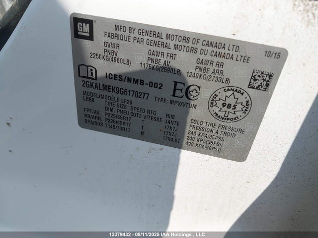2GKALMEK9G6170277 GMC lea - e85 max, aluminum