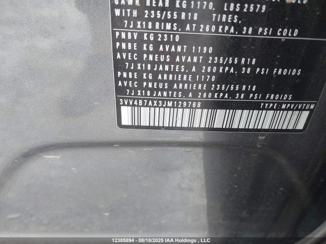 3VV4B7AX3JM129768 Volkswagen Tiguan