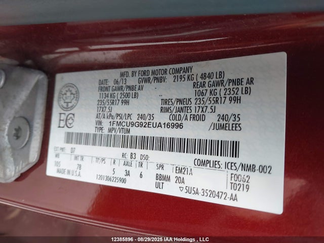 1FMCU9G92EUA16996 Ford Escape
