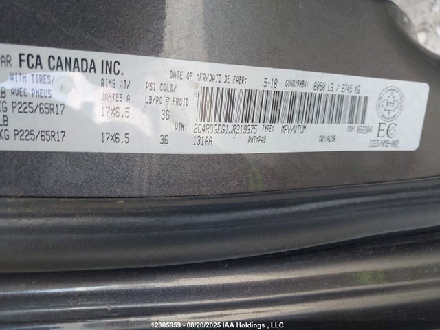 Dodge Grand Caravan 2018 2C4RDGEG1JR319375 Image 18