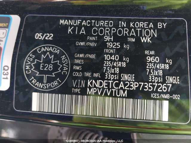 KIA gamma, t-gdi 2023 KNDETCA23P7357267 Image 18
