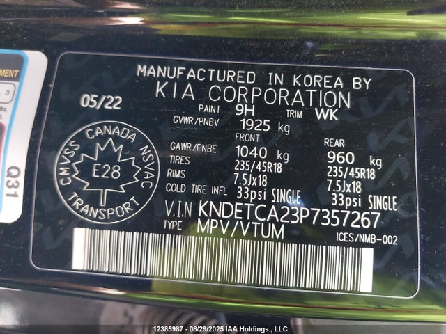 KIA gamma, t-gdi 2023 KNDETCA23P7357267 Image 19