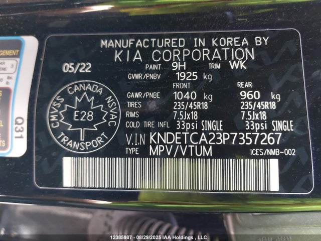 KIA gamma, t-gdi 2023 KNDETCA23P7357267 Image 9