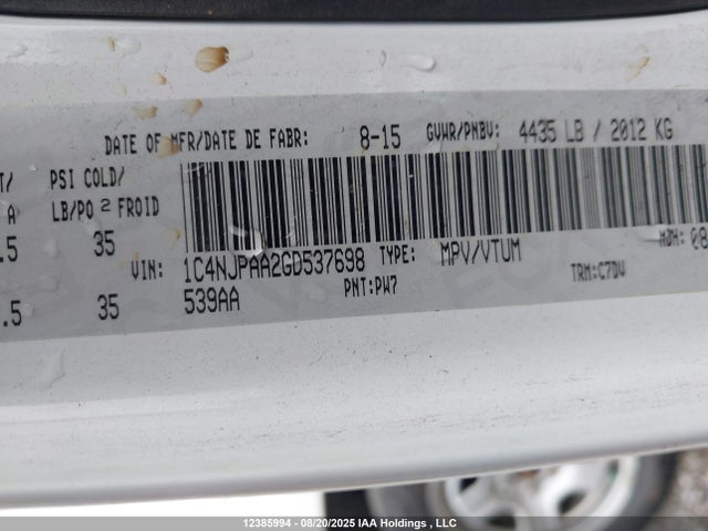 Jeep Patriot 2016 1C4NJPAA2GD537698 Image 9
