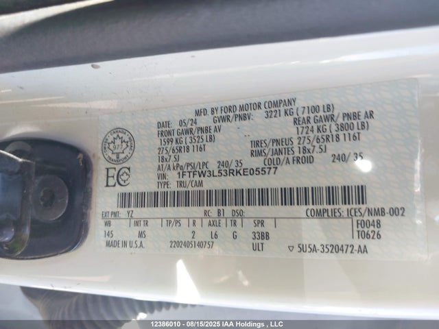1FTFW3L53RKE05577 Ford 5.0l-4v