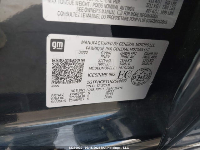 1GTPHCET1NZ514499 GMC lm2