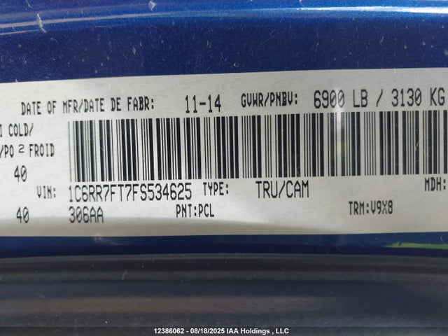RAM 1500 2015 1C6RR7FT7FS534625 Image 19