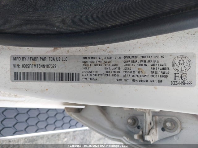 1C6SRFMT8NN107529 RAM 1500