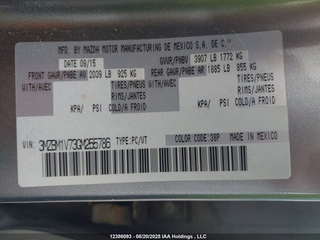 3MZBM1V73GM255786 Mazda pe