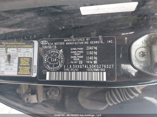 5XXGT4L30KG276327 KIA OPTIMA LX/S