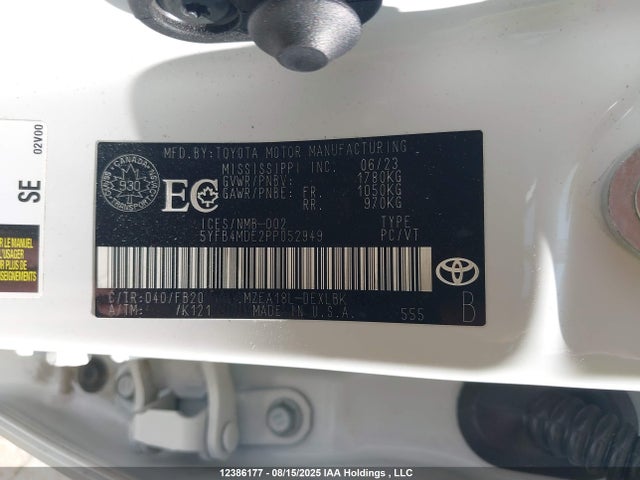 Toyota m20a-fks 2023 5YFB4MDE2PP052949 Image 9