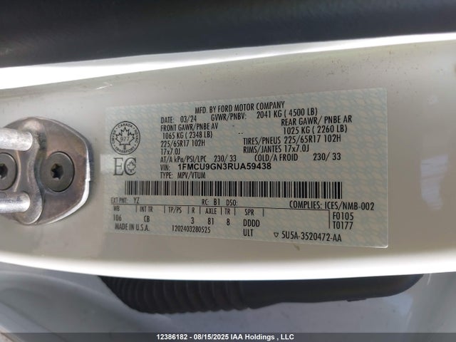 Ford dragon gtdi 2024 1FMCU9GN3RUA59438 Image 9