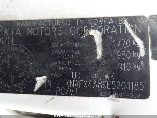KNAFX4A89E5203185 KIA Forte