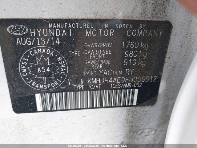 Hyundai dohc mpi nu 2015 KMHDH4AE9FU306512 Image 9