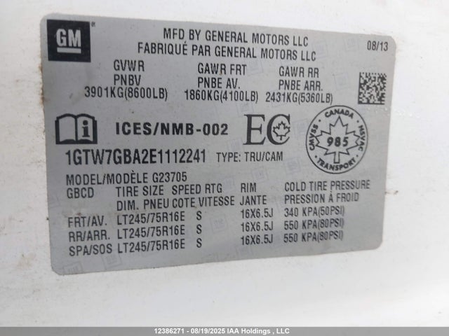 1GTW7GBA2E1112241 GMC l20 - flex fuel(gas/ethanol), iron