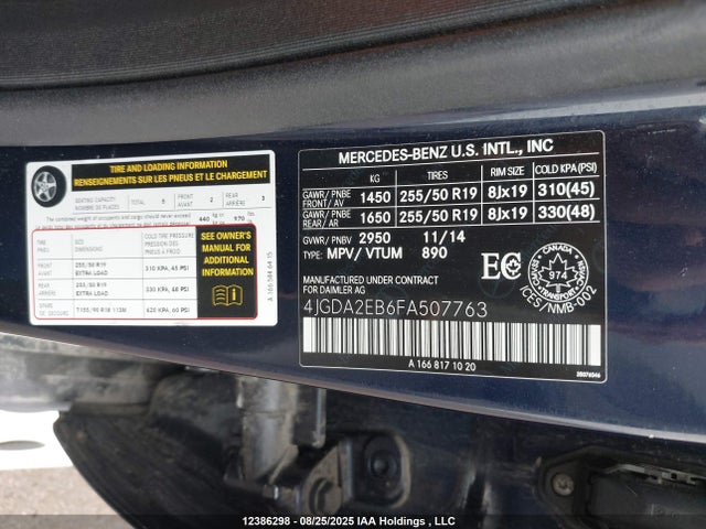 Mercedes-Benz Ml-Class 2015 4JGDA2EB6FA507763 Image 9