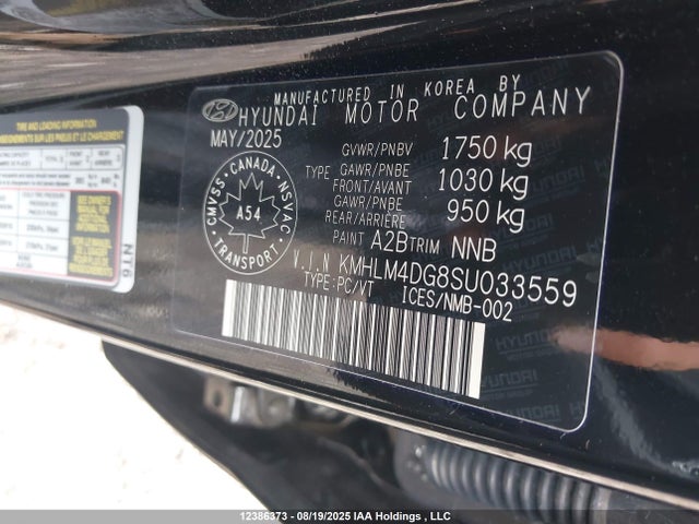 Hyundai mpi nu pe 2025 KMHLM4DG8SU033559 Image 9