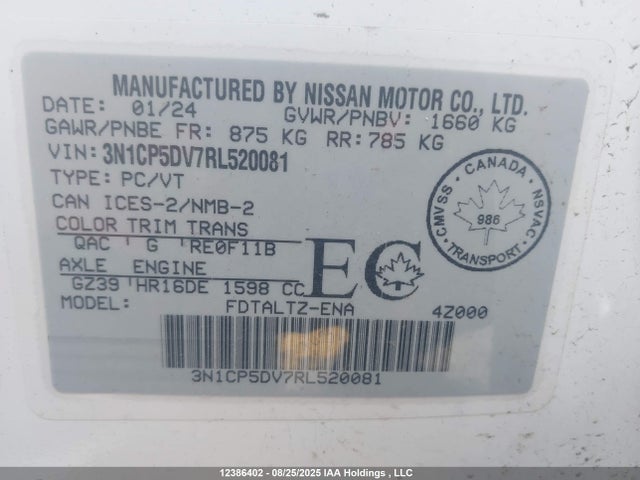 Nissan Kicks 2024 3N1CP5DV7RL520081 Image 9