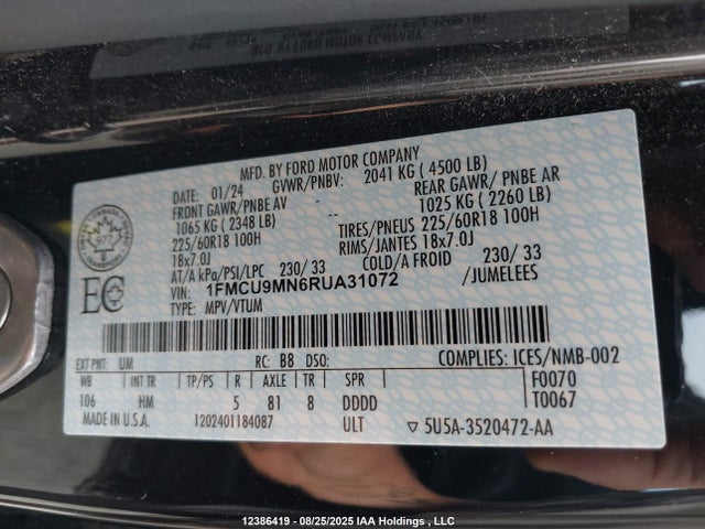 Ford dragon gtdi 2024 1FMCU9MN6RUA31072 Image 18