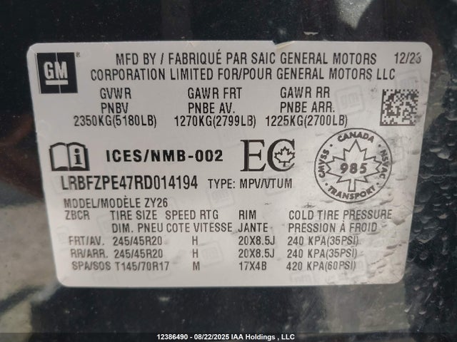Buick lsy 2024 LRBFZPE47RD014194 Image 9