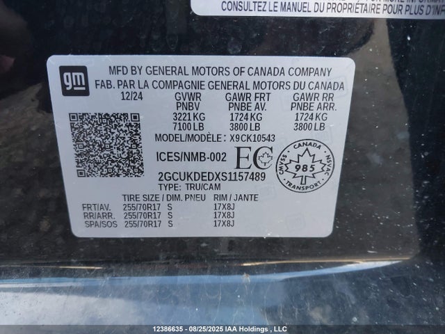 2GCUKDEDXS1157489 Chevrolet l84