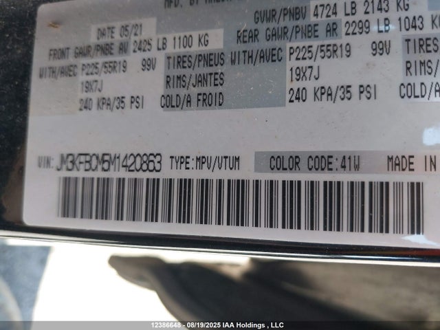 JM3KFBCM5M1420863 Mazda py cylinder decativation