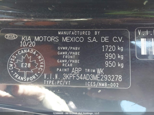 KIA mpi nu 2021 3KPF54AD3ME293278 Image 9