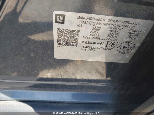Buick lgx - direct injection, variable valve timing, alum, gen 2 2019 1G4ZV5SSXKU123039 Image 18