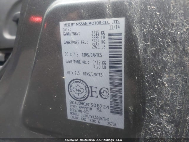 5N1AL0MM1FC506724 Infiniti QX60