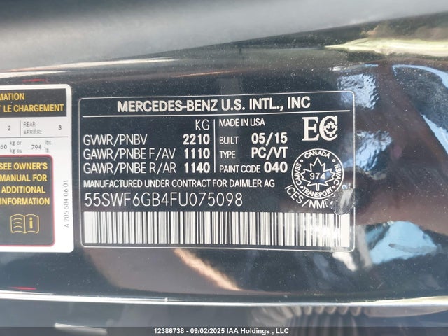 55SWF6GB4FU075098 Mercedes-Benz C-Class