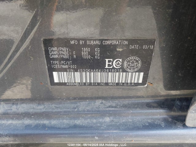 4S3GKAA64J3618018 Subaru Impreza