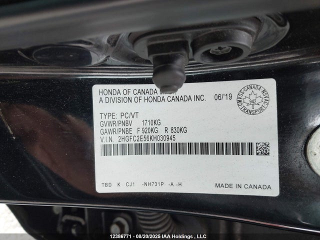 Honda k20c2 2019 2HGFC2E56KH030945 Image 18