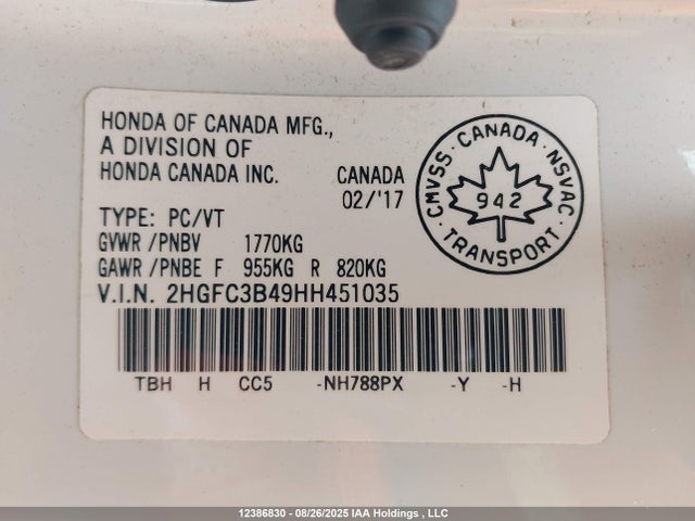 Honda Civic 2017 2HGFC3B49HH451035 Image 18