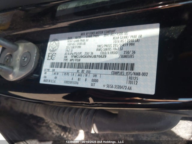 1FMCU9G6XNUB76629 Ford dragon di tc