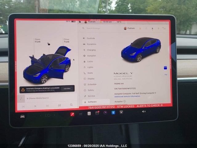 7SAYGDEE1NF317212 Tesla Model Y