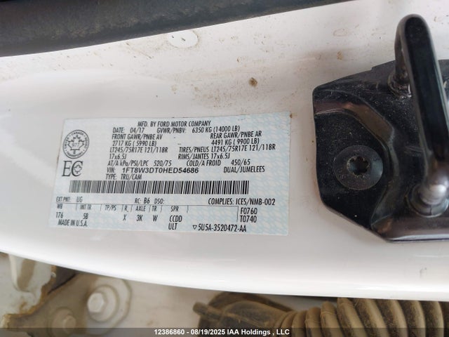 1FT8W3DT0HED54686 Ford F-350