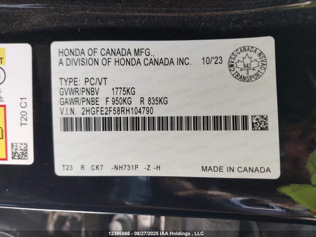 Honda k20c2 2024 2HGFE2F58RH104790 Image 20