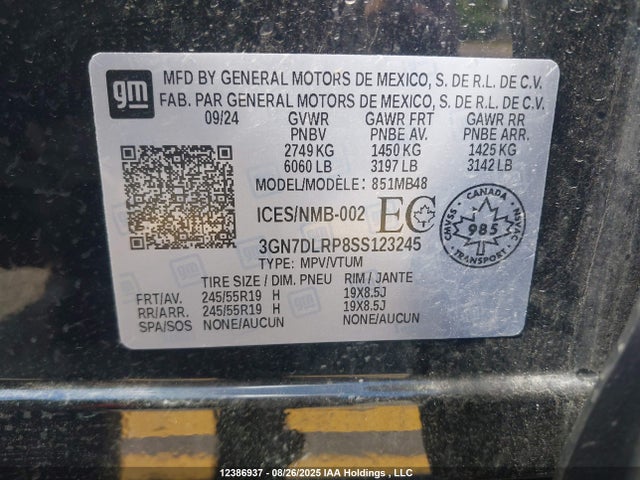 Chevrolet x0b+ec3 2025 3GN7DLRP8SS123245 Image 9