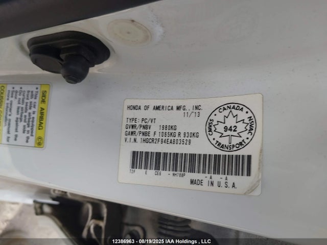 Honda Accord 2014 1HGCR2F94EA803529 Image 9