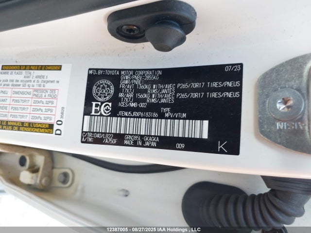 JTENU5JRXP6183186 Toyota 1gr-fe