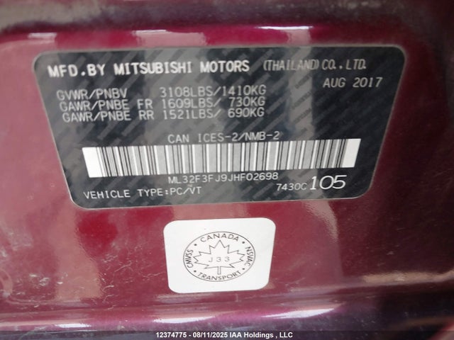 Mitsubishi 2018 2018 ML32F3FJ9JHF02698 Image 18