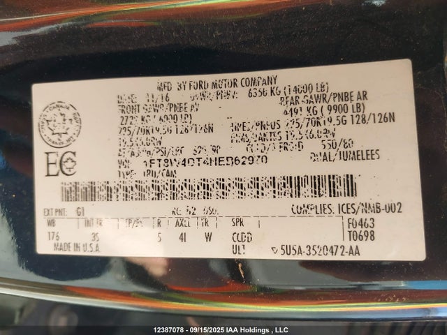 1FT8W4DT4HEB62970 Ford 2017