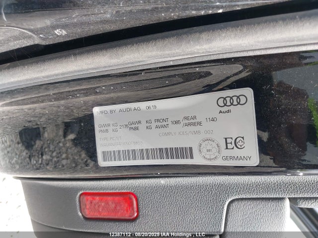 WAUANAF41KN018855 Audi 2019