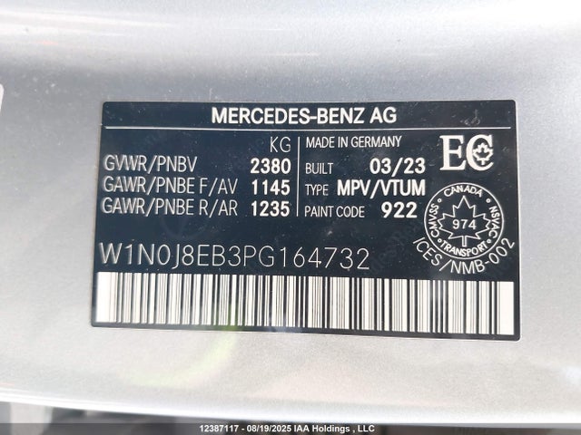 W1N0J8EB3PG164732 Mercedes-Benz m264