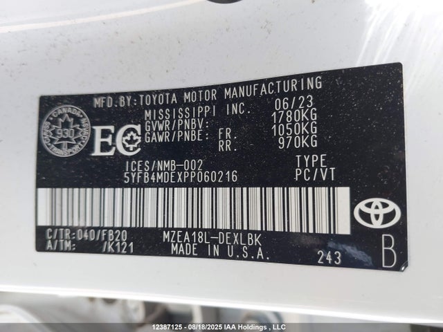 Toyota m20a-fks 2023 5YFB4MDEXPP060216 Image 9