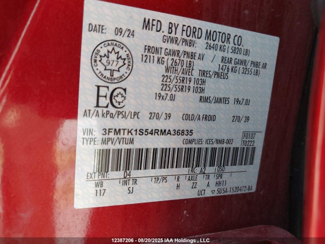 3FMTK1S54RMA36835 Ford Mustang Mach-E