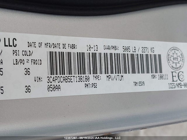 Dodge 2014 2014 3C4PDCAB5ET138180 Image 9